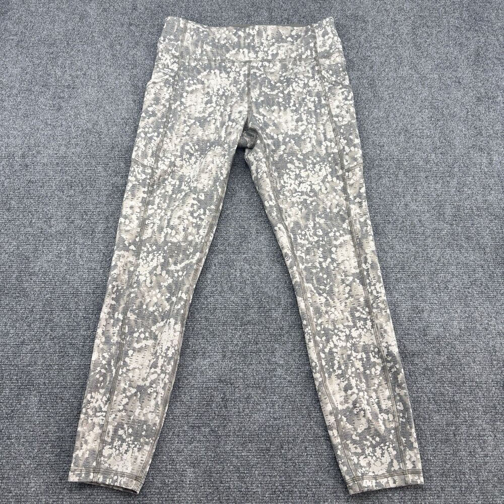 lululemon Women's Size 8 Gray White Splatter Cropped Leggings 23.5" Inseam